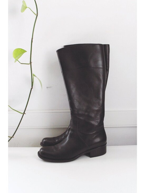 Talbots Shoes - Talbots Leather Knee-High Riding Boots Black 10M Side Zipper Made In Brazil